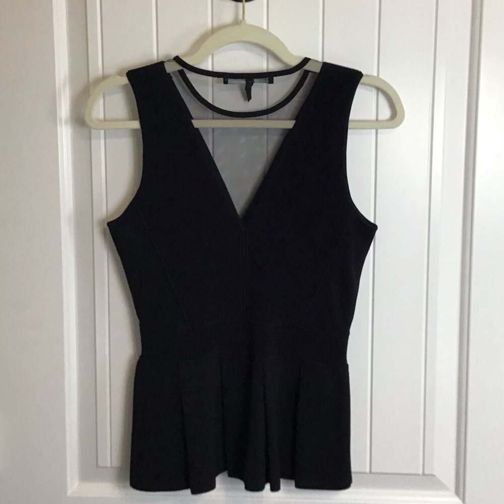 White House Black Market Sleeveless Peplum Top Black Size XS Classy Chic - Picture 4 of 8